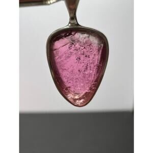 NEW Pink tourmaline sterling silver pendant 1.20 grams